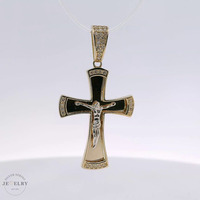 14k Yellow Gold Two-Tone Crucifix Religious Pendant