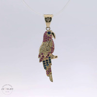 14k Yellow Gold Parrot Pendant 