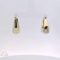 14k Yellow Gold Geometric Hoop Earrings