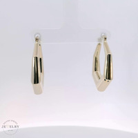 14k Yellow Gold Geometric Hoop Earrings