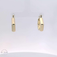 14k Yellow Gold Geometric Hoop Earrings