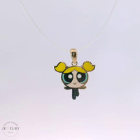 14k Yellow Gold Bubbles Power Puff Girl Pendant