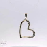 14k Yellow Gold Open Heart Pendant