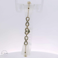 14k Yellow Gold Heart & Infinity Cable Link Bracelet