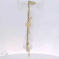 14k Yellow Gold Quinceanera 15 Rolo Link Bracelet