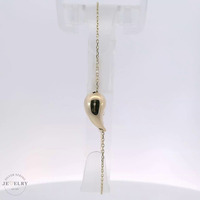 14k Yellow Gold Tear Drop Cable Link Bracelet