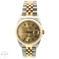 Rolex Datejust 16233 Gold and Stainless Steel Jubilee Bracelet with Gold Bezel