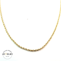 14k Yellow Gold Hollow Rope Link Chain