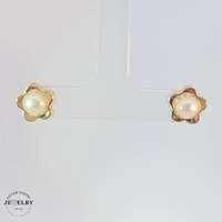 Pearl Studs 14KT Yellow Gold 9mm