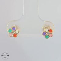 Enamel Flowers 14KT 6mm 