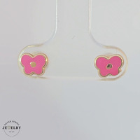 Enamel Butterfly Pink 14KT 7mm