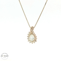 14k Diamond Pear Shape Pendant 