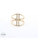 14KT Two Bar Diamond Cut Yellow Gold Ring, Size 7