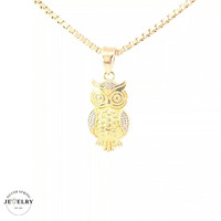 14KT Owl Two Tone 9mm (CHAIN IS NOT INCLUDED)
