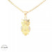 14KT Owl Two Tone 9mm (CHAIN IS NOT INCLUDED)