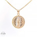 14KT Lady of Guadalupe Pendant, Diameter 19mm, Tricolor (CHAIN IS NOT INCLUDED)