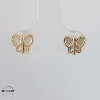 Butterfly Studs 14KT Yellow Gold 7mm