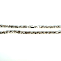  14k White Gold 5mm Solid Rope Chain