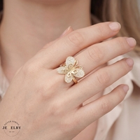 14KT Butterfly Ring Yellow Gold, Size 7