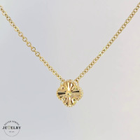 14KT Cable Link Clover Necklace