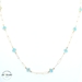 14KT Necklace Light Blue Clover Paper Clip Link 17.5 Inches