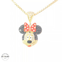 14KT Minnie Mouse Yellow Gold 17mm (CHAIN IS NOT INCLUDED)