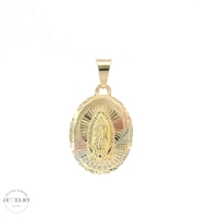  14k Tri-Color Lady of Guadalupe Charm 