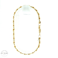 14kt Two-Tone 7mm Semi-Hollow Curb Link Bracelet