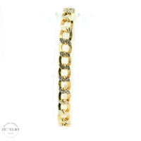  14kt Two-Tone 7.5mm Semi-Hollow Curb Link Bracelet  