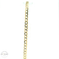 14k Two Tone 4mm Curb Link Anklet 