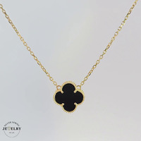 14KT Cable Link Clover Necklace
