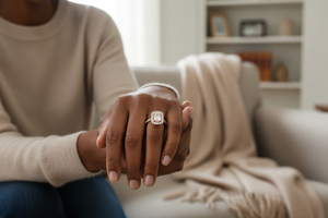 1.01ct Oval Cut Lab Grown Diamond Halo Engagement Ring 