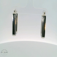 14k White Gold Geometric Hoop Earrings