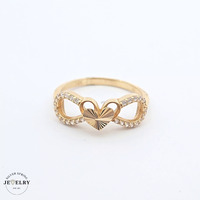  14KT Infinity Heart Ring, Yellow Gold Size 8