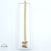  14KT Butterfly Chino Link Bracelet Yellow Gold 7.5 Inches