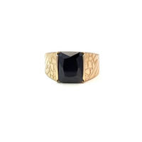 Men's Black Gemstone Signet Ring