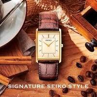 SEIKO Essentials Quartz Light Champagne Dial Men's Watch SWR064