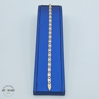 14KT Valentino Bracelet Tricolor Diamond Cut 7.5 Inches