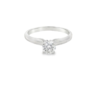 14k White Gold 0.50ct Natural Round Diamond Solitaire Engagement Ring