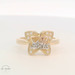 14K Tri-Color Gold Butterfly Quinceañera Ring