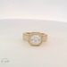 14K Yellow Gold Cushion-Cut Cubic Zirconia Halo Engagement Ring 