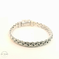 925 Silver Bali Link Braided Bracelet