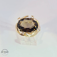 Smoky Topaz 14KT Ring Yellow Gold