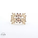 14KT Estate Large Multi Flower Ring, Two Tone Gold, Size 8.5