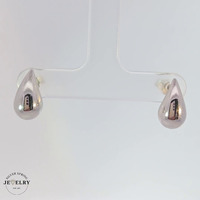 Teardrop Earrings 14KT White Gold, Length 13mm