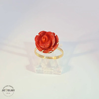 Coral Gemstone Ring 14KT