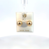14K Yellow Gold 9MM Round Ball Stud Earrings