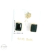 14K Rectangular Black Cubic Zirconia, with Friction Back