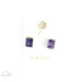 14K Rectangular Purple Cubic Zirconia, with Friction Back