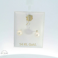 14K Yellow Gold 5mm Pearl Earrings with Screw Back